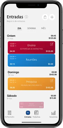 Entradas de Tempo WorkHours
