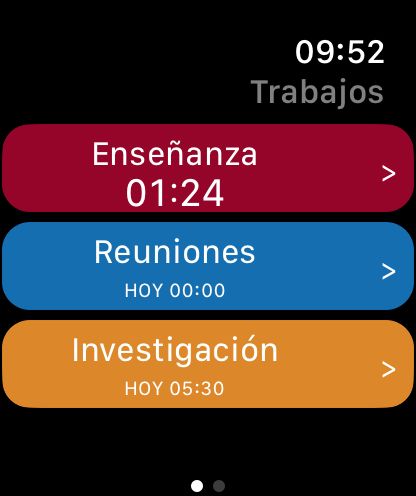 WorkHours para Apple Watch - Trabajos