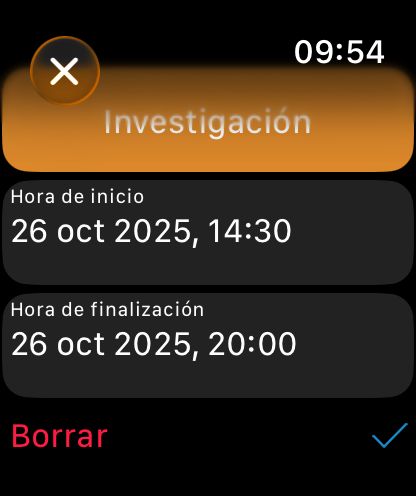 WorkHours para Apple Watch - Entrada