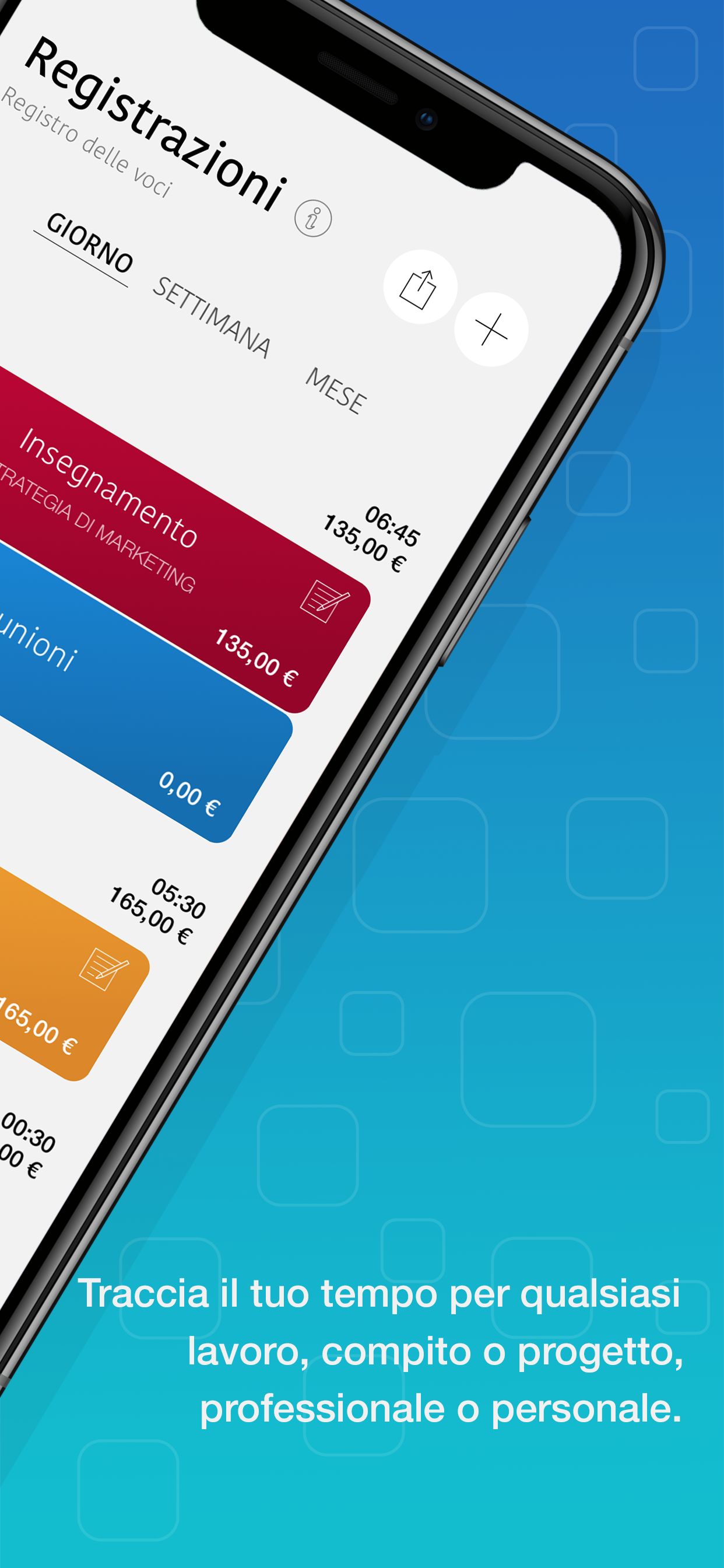 Screenshot app WorkHours - Registrazioni 2