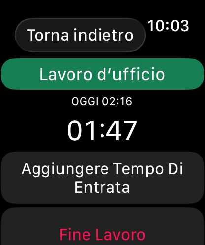 WorkHours Watch app - Progetto