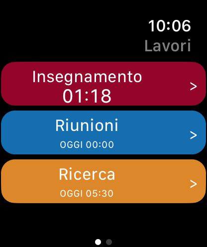 WorkHours Watch app - Progetti