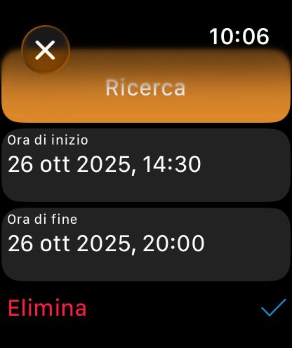 WorkHours Watch app - Registrazione