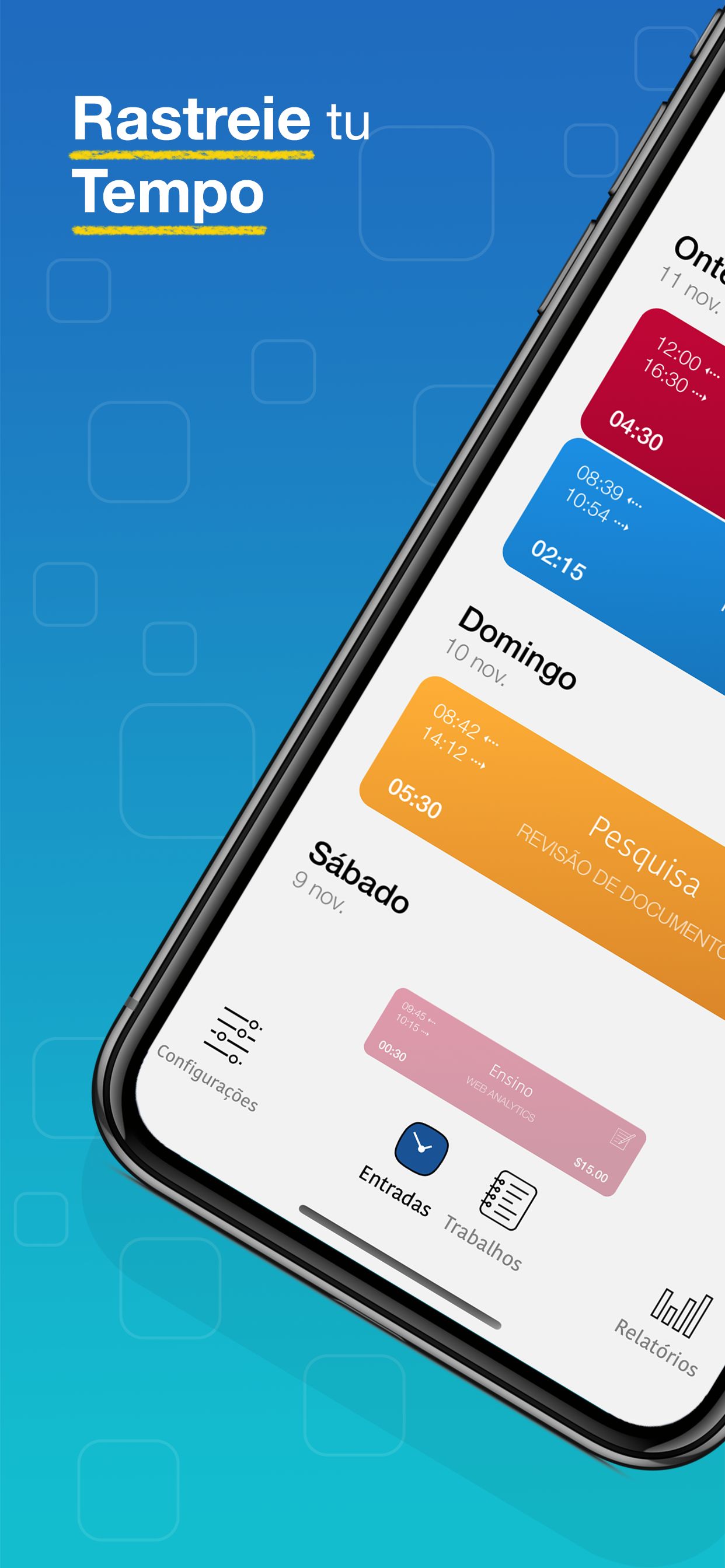 Captura de tela do app WorkHours - Entradas 1