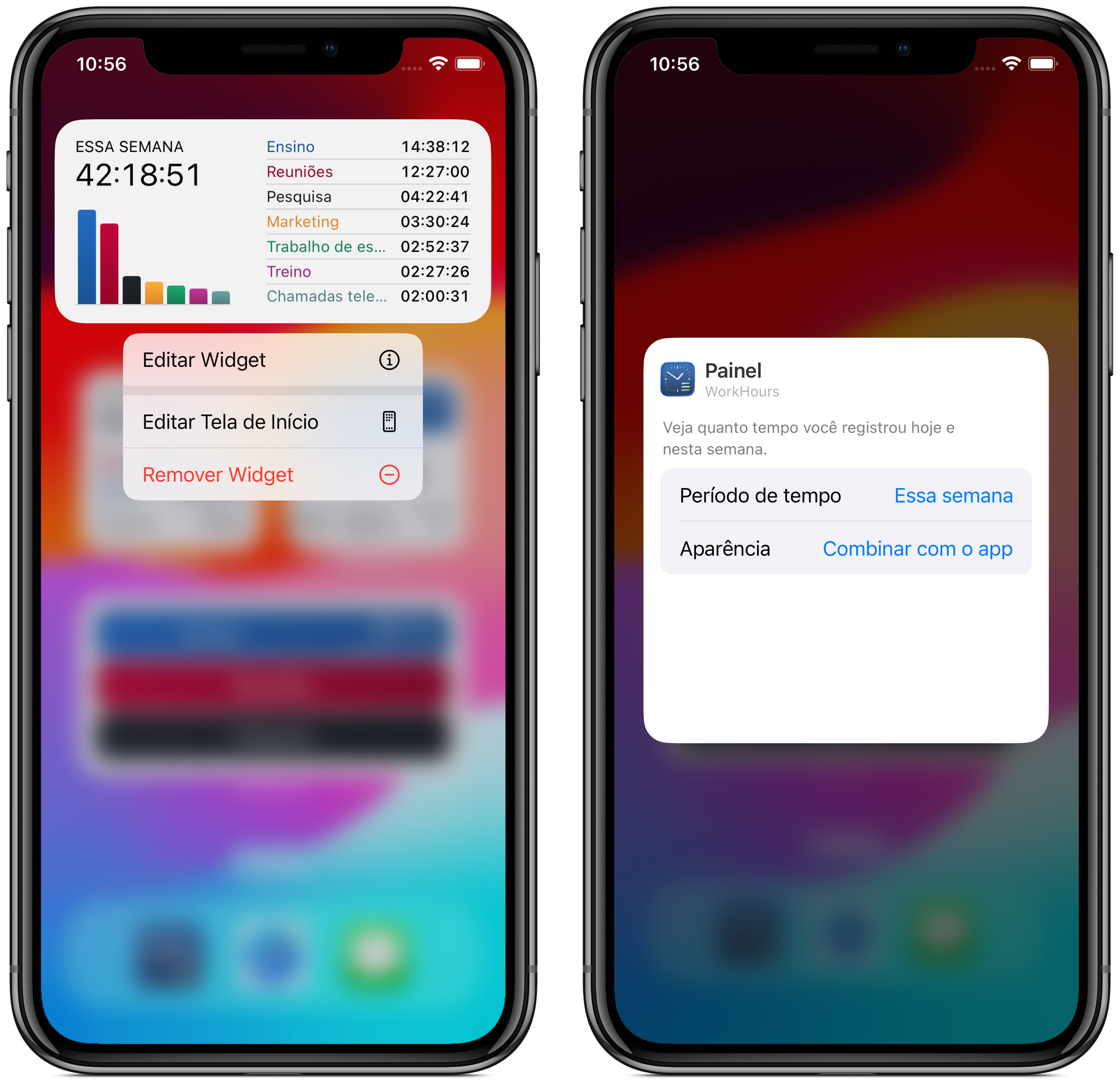 Visualizando e configurando o Widget de Painel